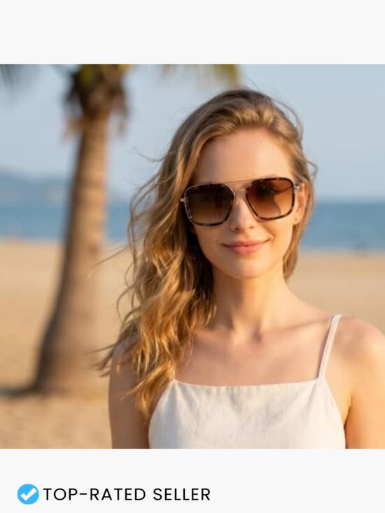 Classic Square Aviator Sunglasses, Gradient Lens UV400 Protection Lightweight